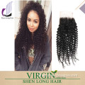 Wholesale 4*4 Top Lace Closure 7A Grade Virgin Brazilian Hair Kinky Curly Human Hair with Closure